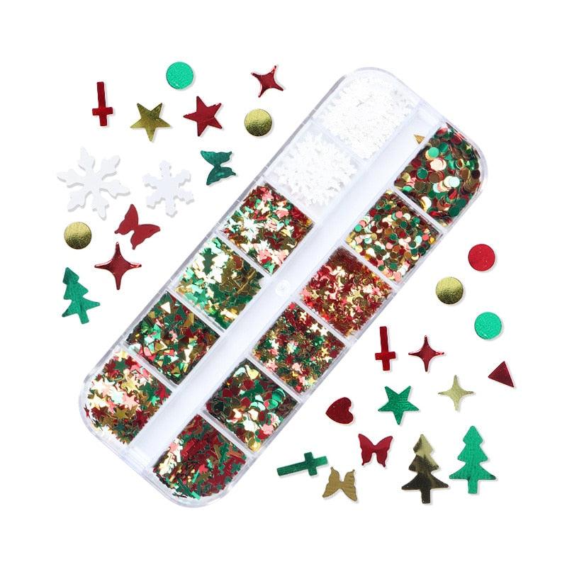 Glitter 3D Nail Art Variado