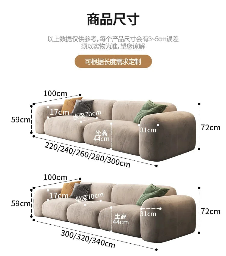 Sofá-cama moderno de 3 lugares para sala de estar, espuma XXL