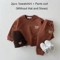 Conjunto de Roupas para Bebê Menino (2 peças) com Moletom Bordado de Urso e Calça