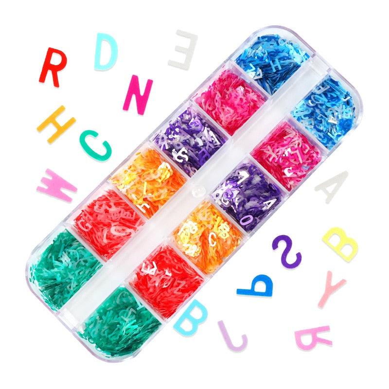 Glitter 3D Nail Art Variado