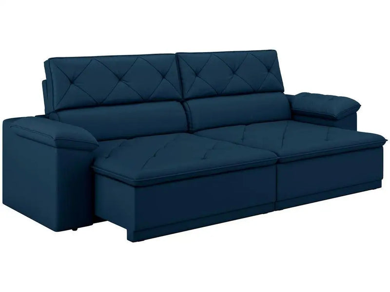 Sofá retrátil reclinável 3 lugares Flex Flex Flex Fleece estofamento de veludo caribenho