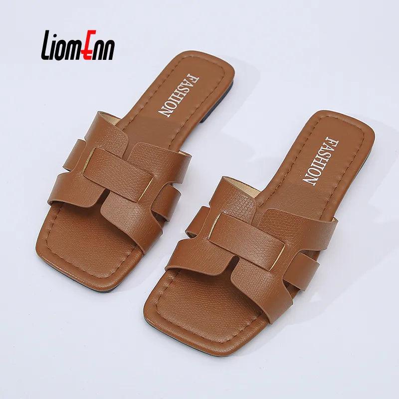 Summer Slippers Women Flat Luxury Outdoor Beach Flip Flops Female Sandals Trend Brand Design Slides Shoes Woman 2023 Big Size 43