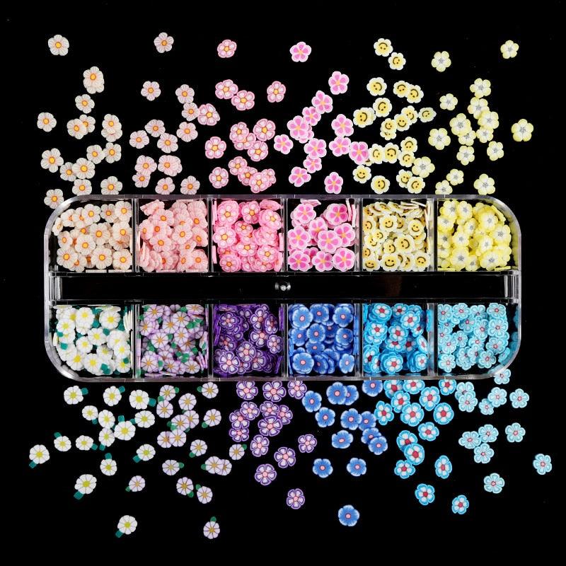 Glitter 3D Nail Art Variado