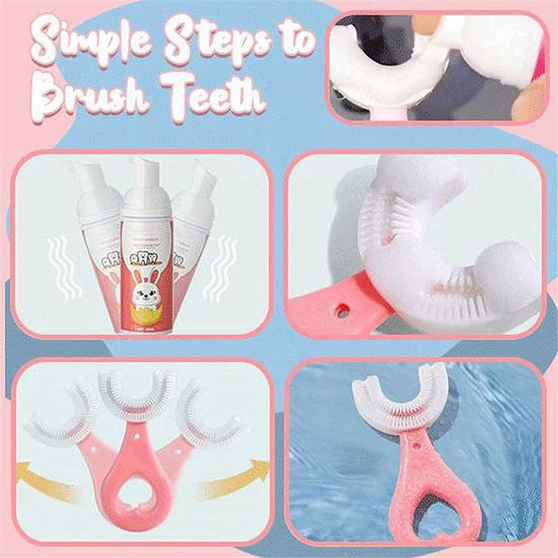 Escova de Dentes Infantil U-Shaped 360 Graus