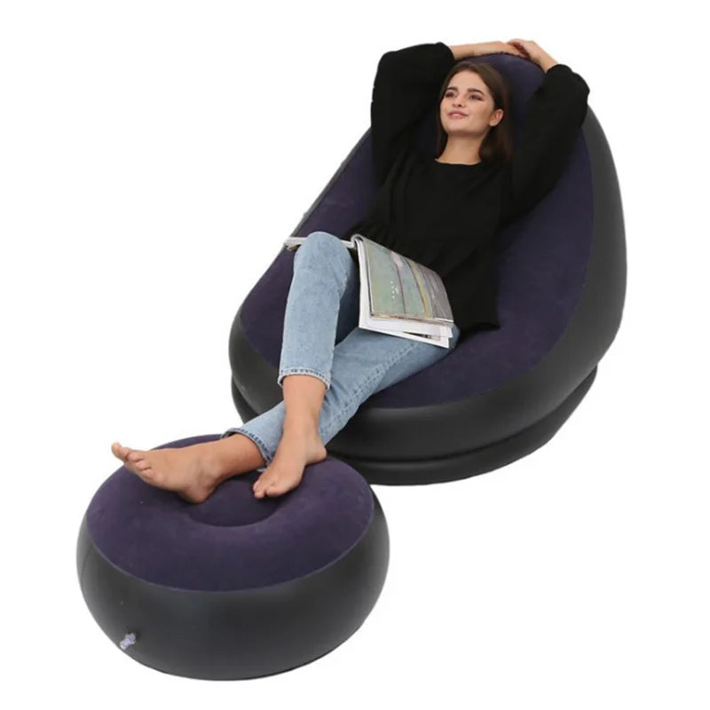 Cadeira de sofá inflável PVC flocado