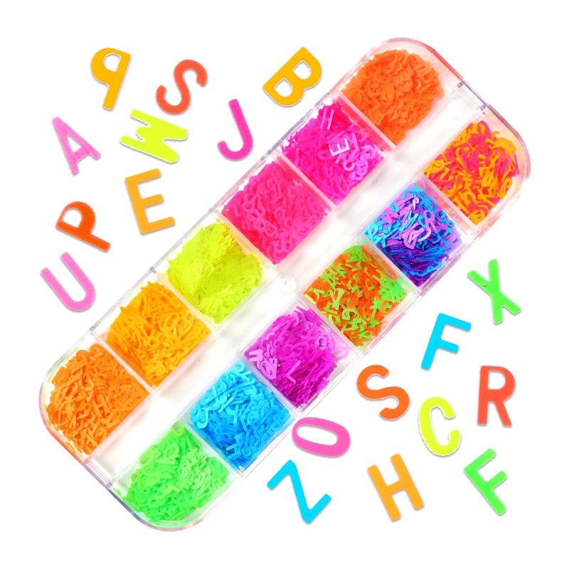 Glitter 3D Nail Art Variado