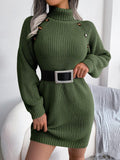 JFUNCY (Vestido Tricotado Gola Alta Casual)