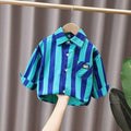 Camisa Listrada Fina de Manga Longa para Crianças
