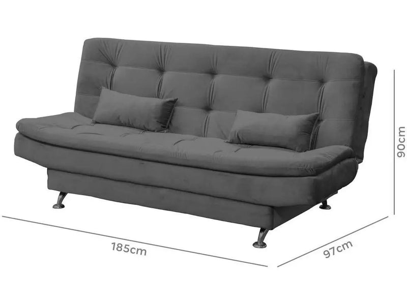 Cama de casal Sofá-cama 3 lugares reclinável veludo luz matrix salomé