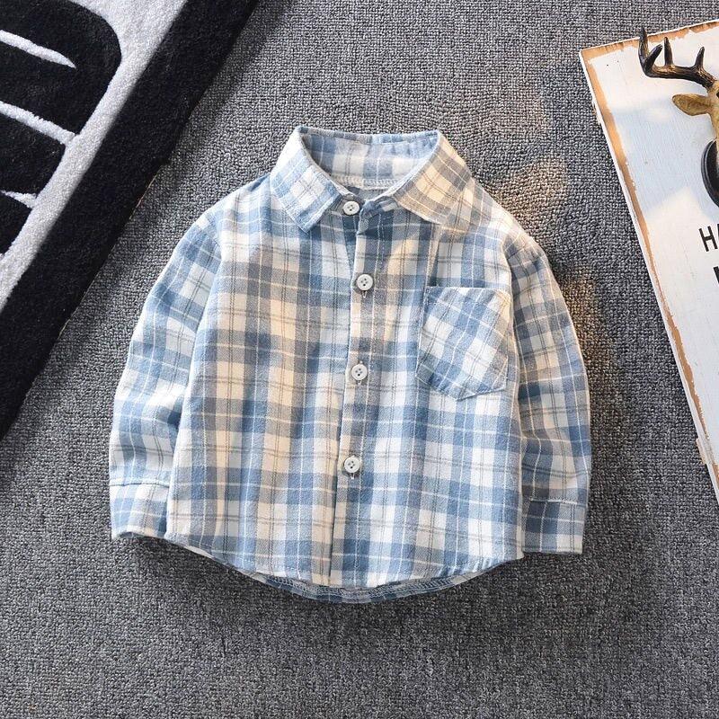 Camisa Listrada Fina de Manga Longa para Crianças