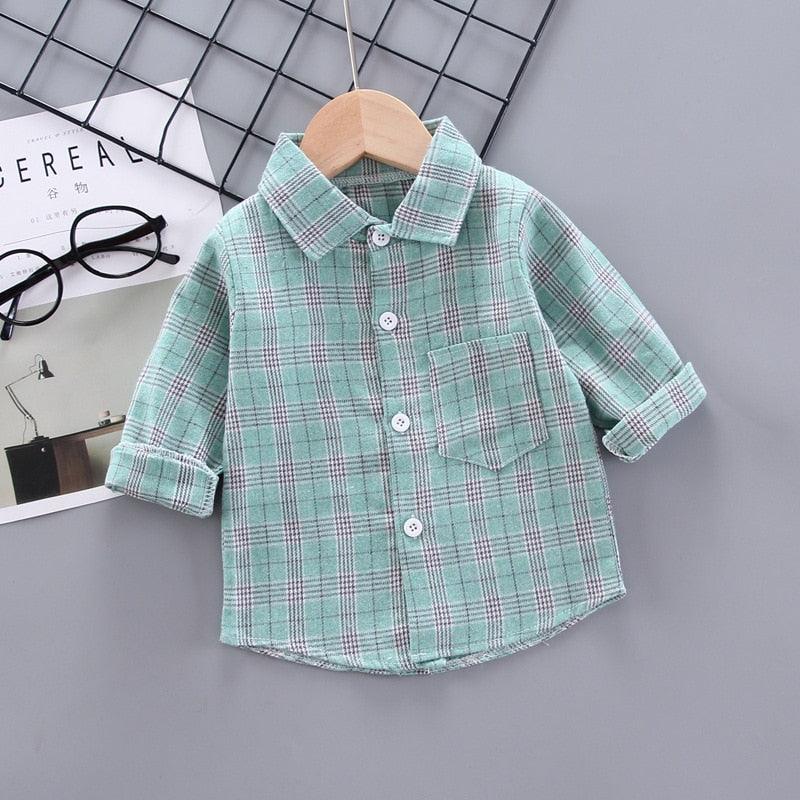 Camisa Listrada Fina de Manga Longa para Crianças