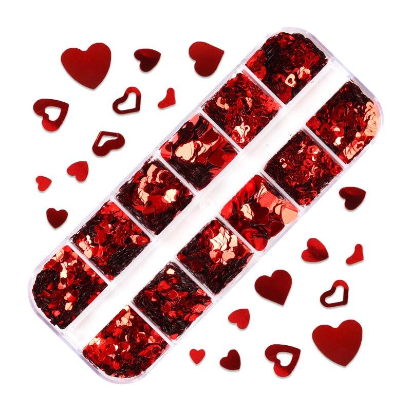 Glitter 3D Nail Art Variado