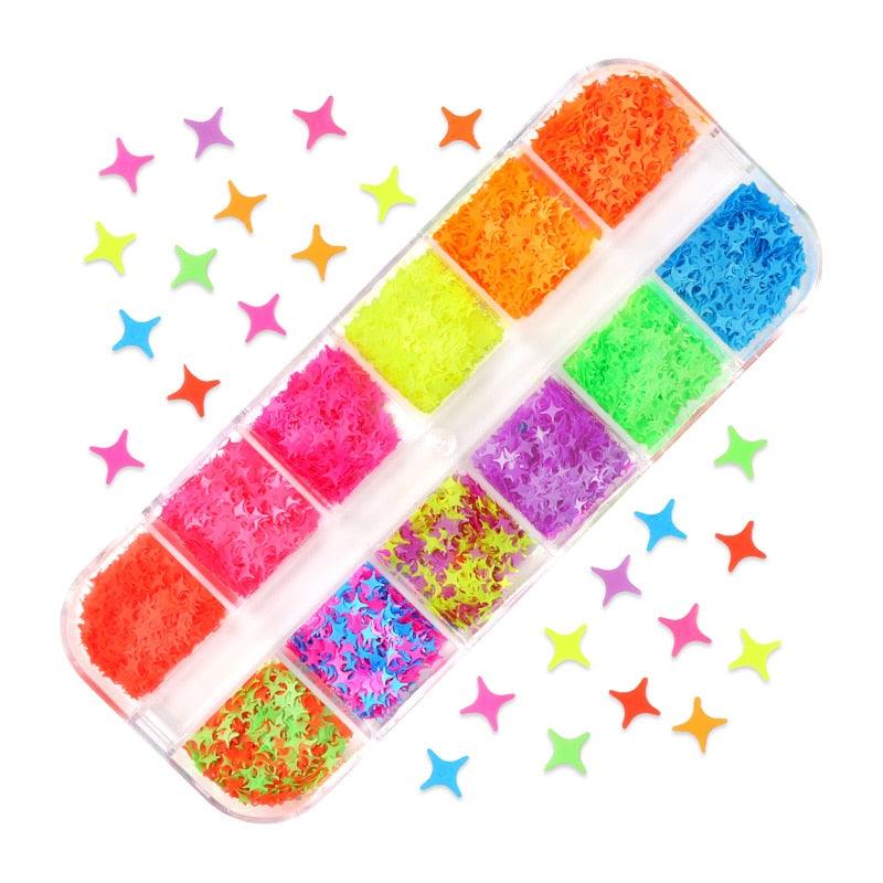 Glitter 3D Nail Art Variado