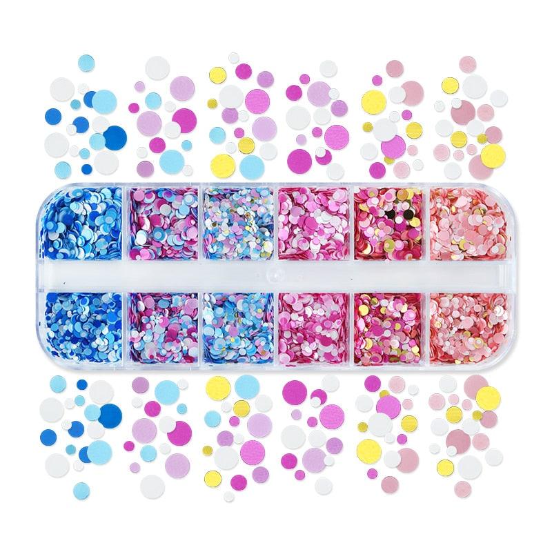Glitter 3D Nail Art Variado