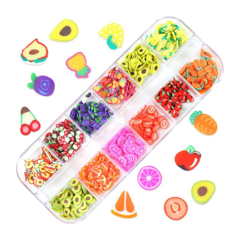 Glitter 3D Nail Art Variado