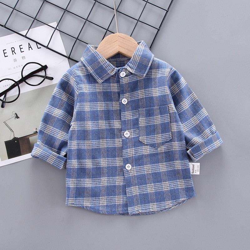 Camisa Listrada Fina de Manga Longa para Crianças