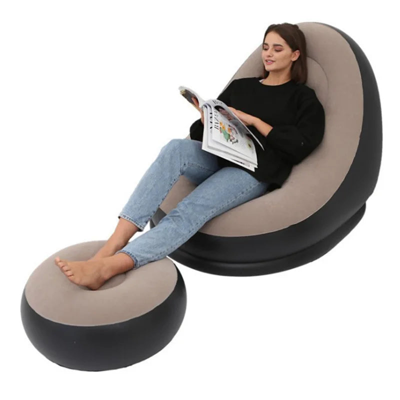 Cadeira de sofá inflável PVC flocado