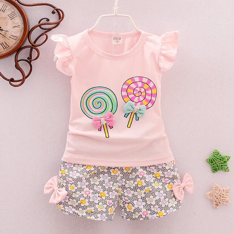 Conjunto de Roupas de Verão para Meninas (2 peças)