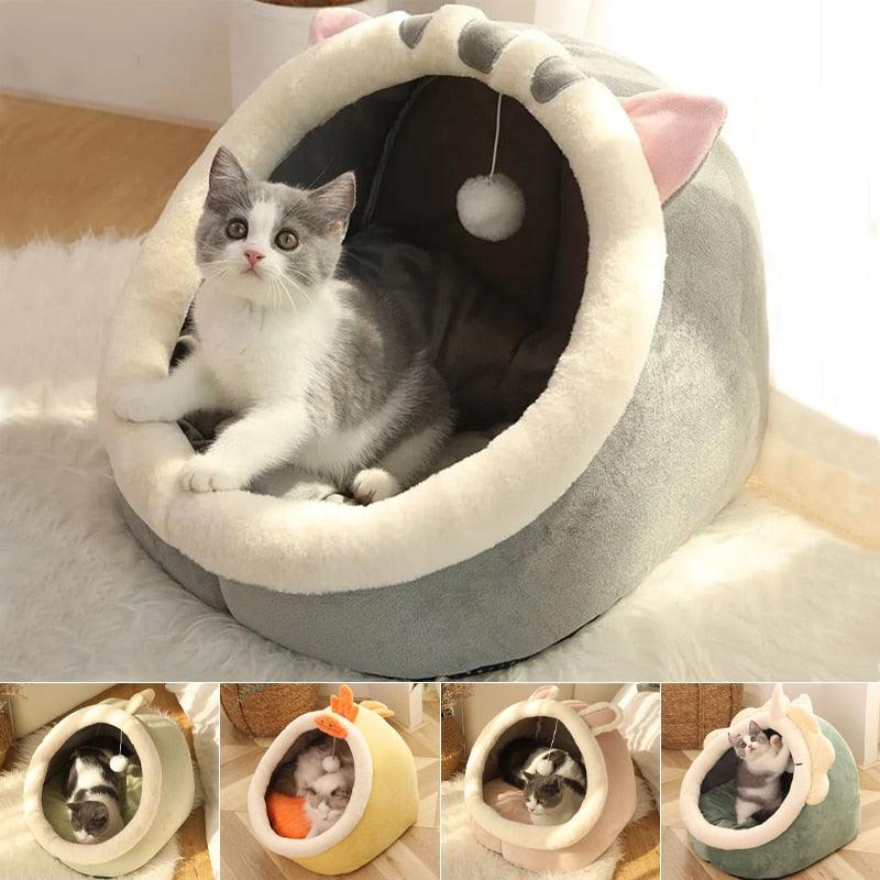 Cama Aconchegante para Gatos com Almofada Aquecida