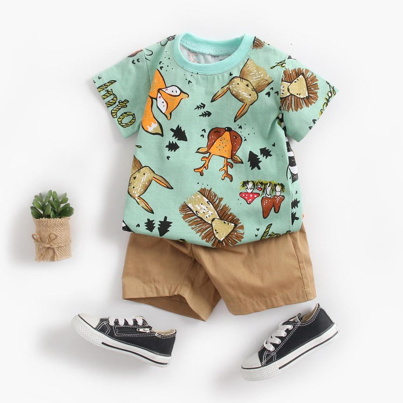Conjunto de Roupas Infantis Fofas de Algodão