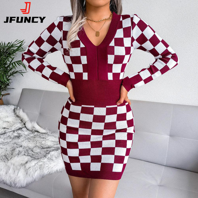JFUNCY (Mini Vestido Xadrez Moderno)